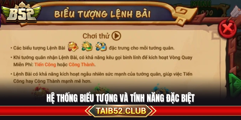 Danh mục các biểu tượng cùng những tính năng độc đáo